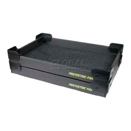 Desco Industries Protektive Pak ESD Stackable and Nesting Plastic Corner Super Tek-Tray, 19inL x 12-3/8inW x 2inH 37762